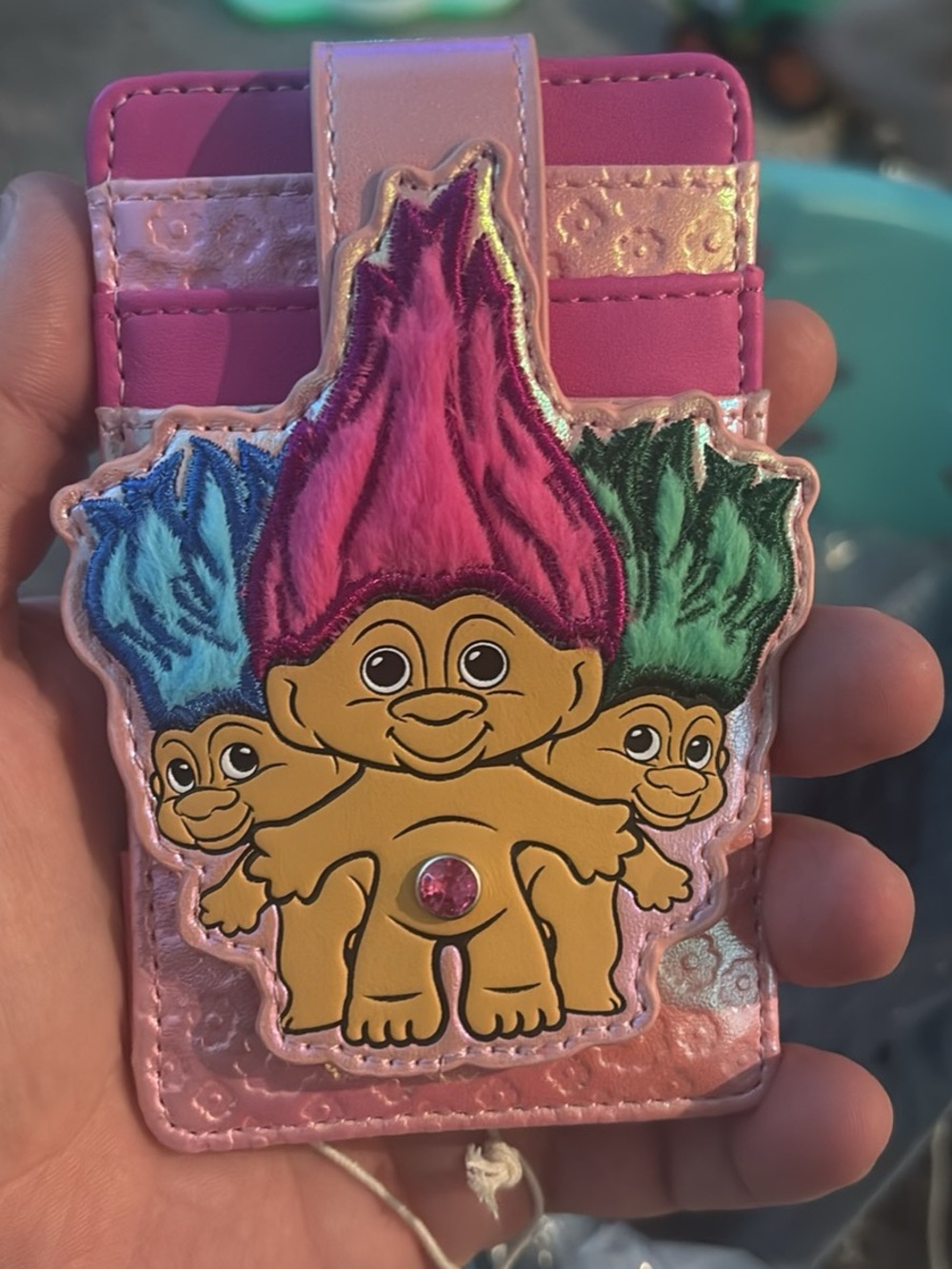 Loungefly DreamWorks Trolls Iridescent Pink card holder